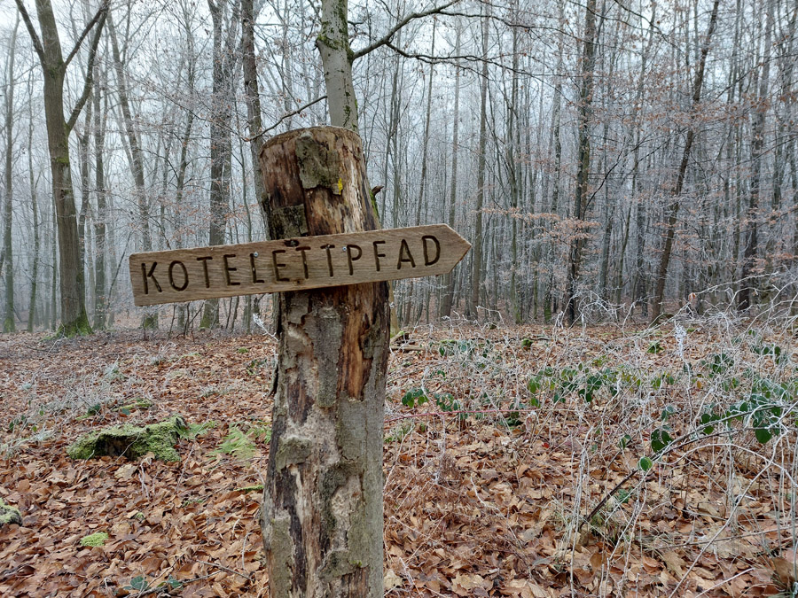 Schild-Kotelettpfad